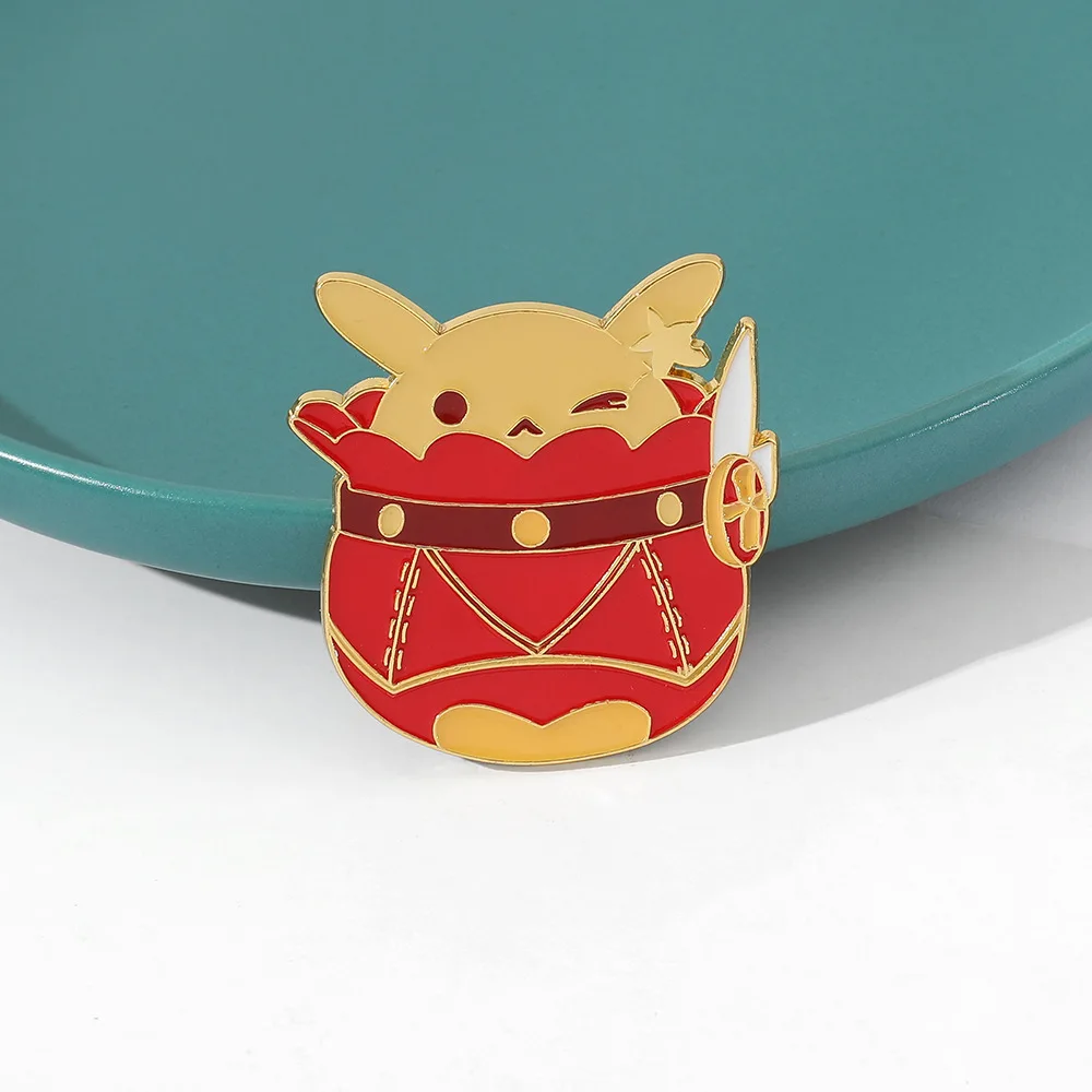 

Funny Genshin Impacts Bouncing Bomb Hard Enamel Pin Kawaii Cute Klee Jumpy Bomb Brooch Accessories Anime Game Fans Jewelry Gift