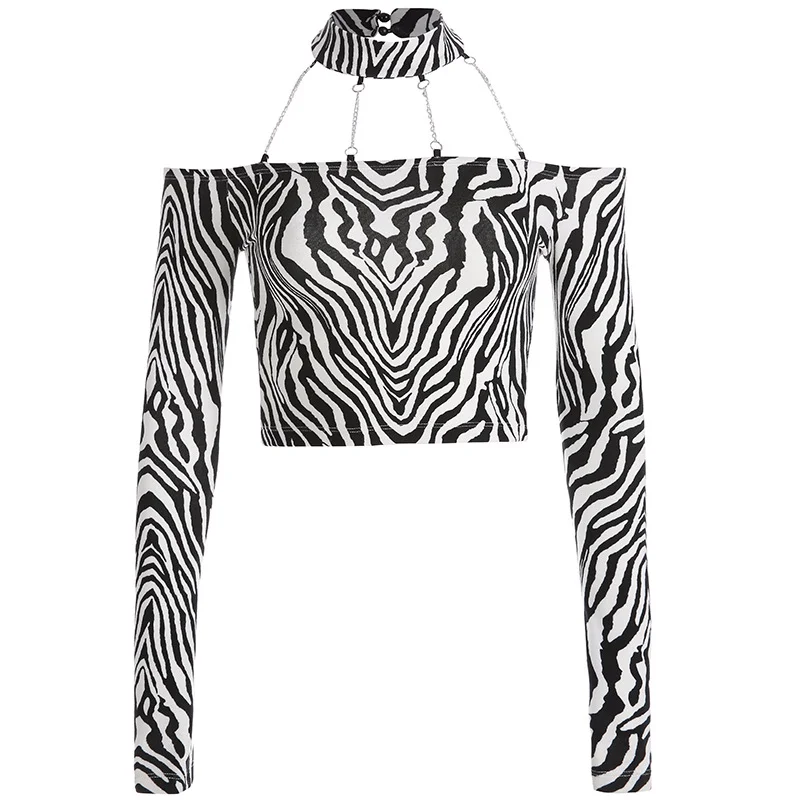 Женская белая модная футболка с принтом животных леопардовая Зебра тонкая узкая