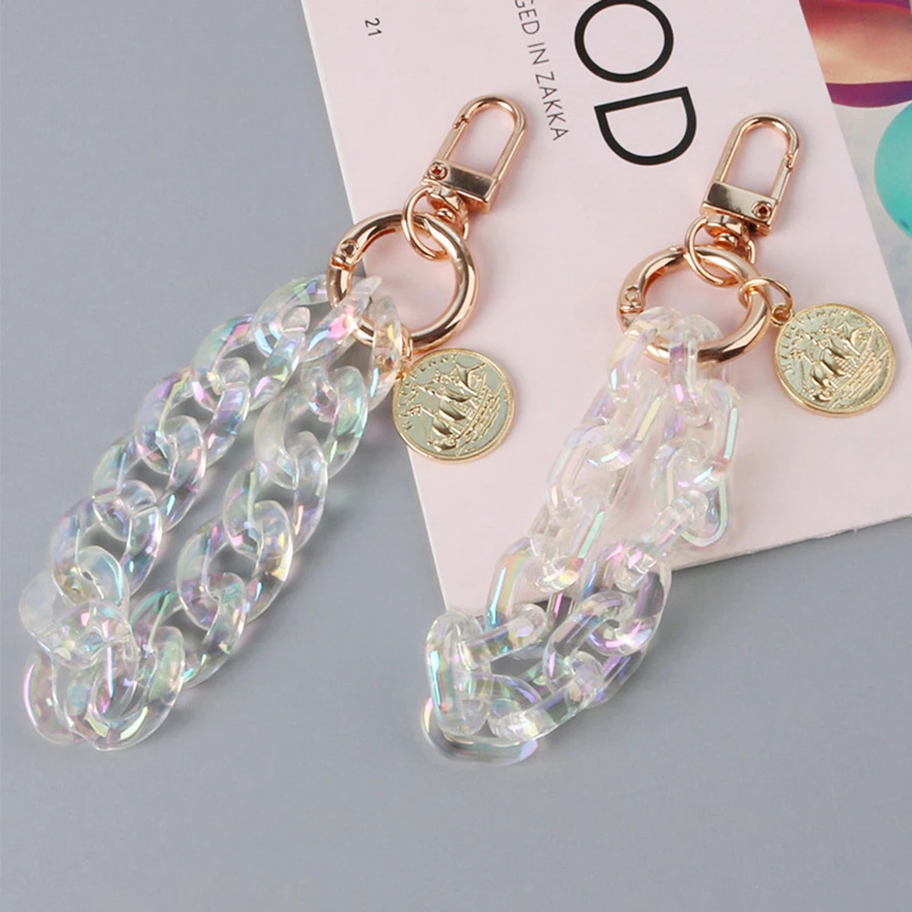 Colorful Acrylic Mobile Phone Strap Anti-lost Lanyard Hanging Cord Keychain Bluetooth Headset Pendant Jewelry CellPhone Accessor