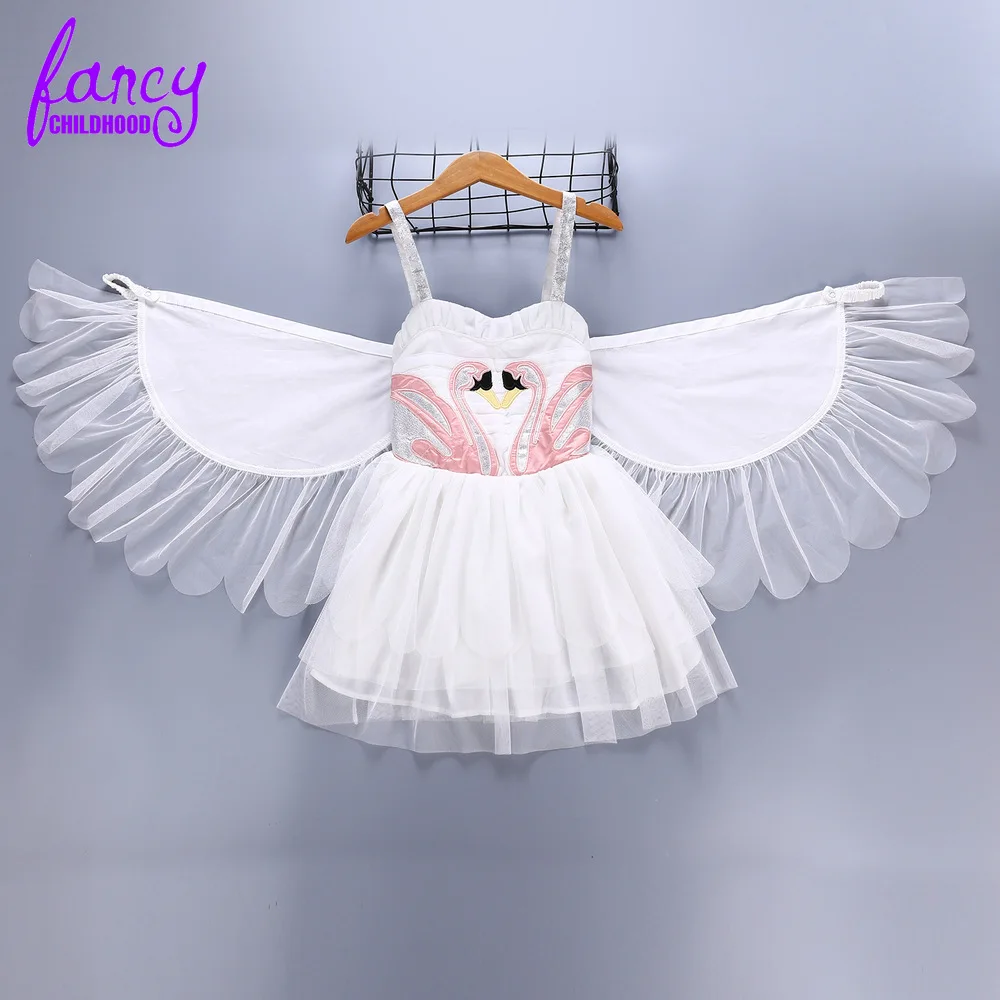 Детский Рождественский костюм белого лебедя на Хэллоуин детская фантазия