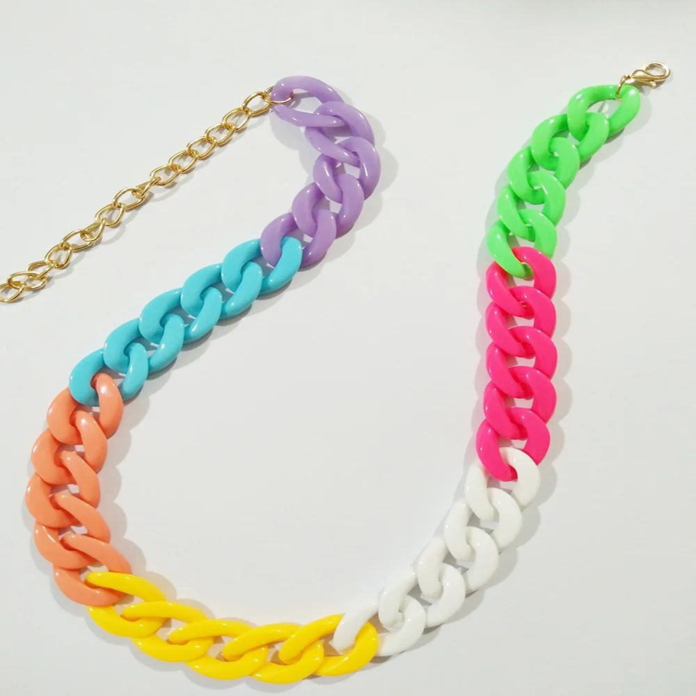 Дизайнерское Оригинальное акриловое модное ожерелье для мужчин и женщин простое