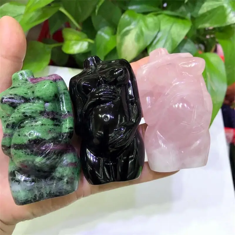 

Natural Crystal Quartz Goddess Statue Crystal Carved Woman Torso Energy Body Sculpture Decorate Gift 1pcs