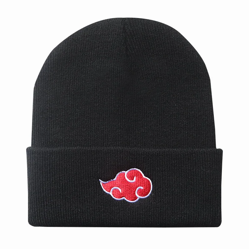 

Naruto Japanese Anime CasualBeanies Hat Anime Akatsuki Cloud Embroidery Caps For Men Knitted Bonnet Cloud Unisex Cap Naruto hats