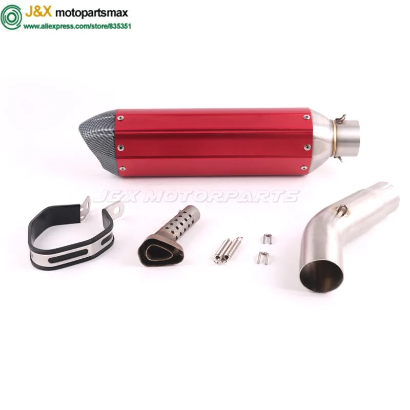 

Motorcycle exhaust contact middle link pipe + muffler full system for SUZUKI GSR750 GSR 750 Slip On