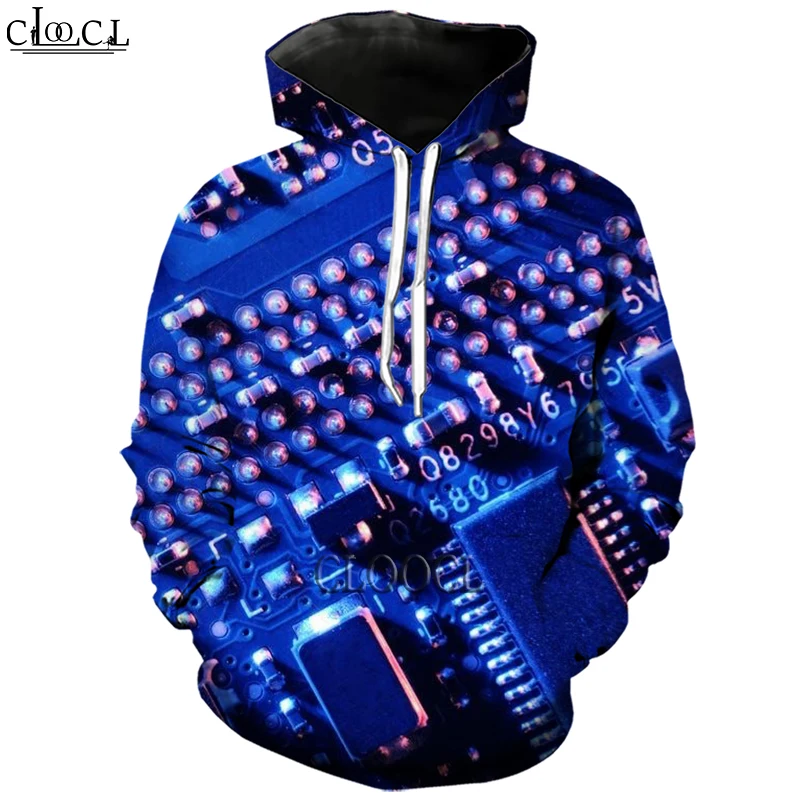 

CLOOCL Electronic Chip 3D Printed Hoodies Pullover Men for Women Funny Sweatshirts Autumn Hoodies Tracksuit Drop Shipping