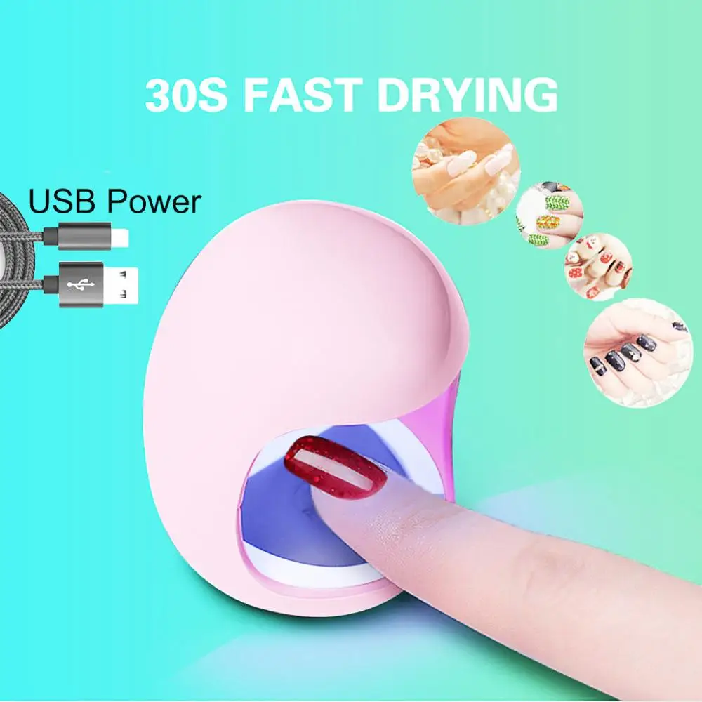 Новая Модная Портативная Мини USB СВЕТОДИОДНАЯ УФ-лампа для ногтей светильник для ногтей Гель-лак Сушилка для ногтей машина для дизайна ногтей S1