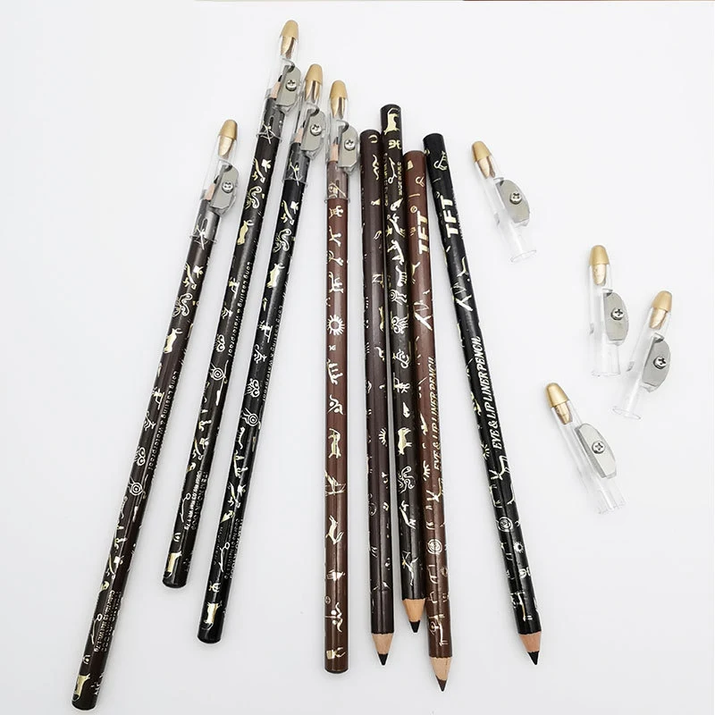 Карандаш для бровей 4 цвета деревянная ручка водостойкая стойкая цветная точилка