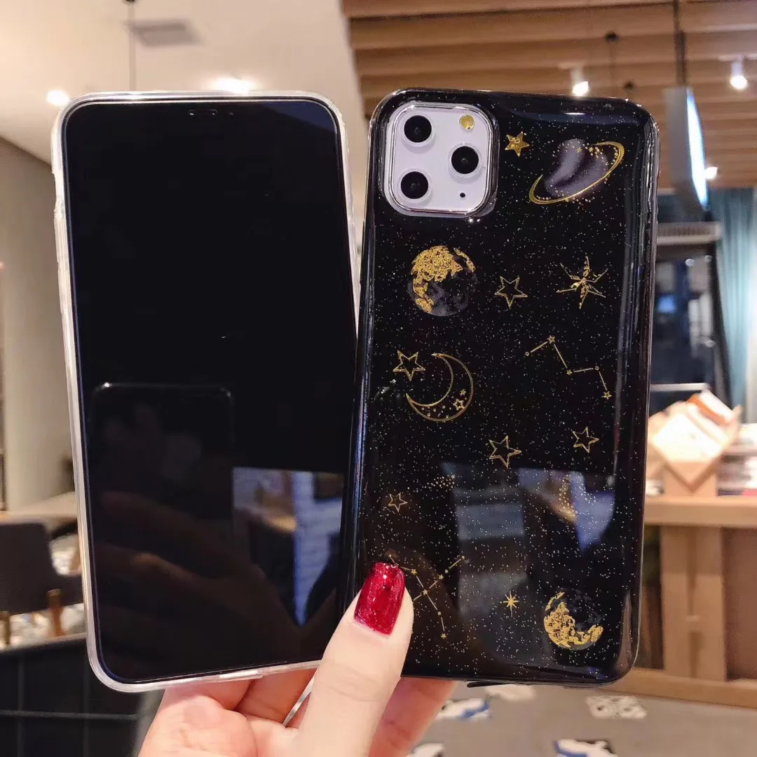 Glitter Planet Star Case Soft Silicone Cover for Samsung Galaxy A7 A9 A6 A8 J8 J4 J6 Plus 2018 J3 J5 J7 Prime A6+ A8+ J4+ J6+
