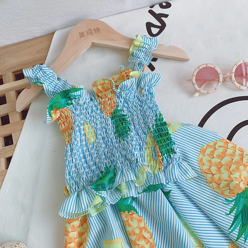 Детская одежда Летний Фруктовый комплект одежды для маленьких девочек