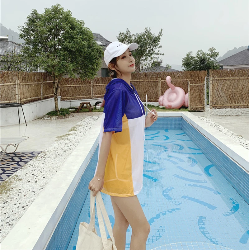 Korean Women Fashion Bikinis Three Piece Holiday Casual Swimsuit Tankini Set Swimming Suit Female Hot Spring Bathing | Спорт и