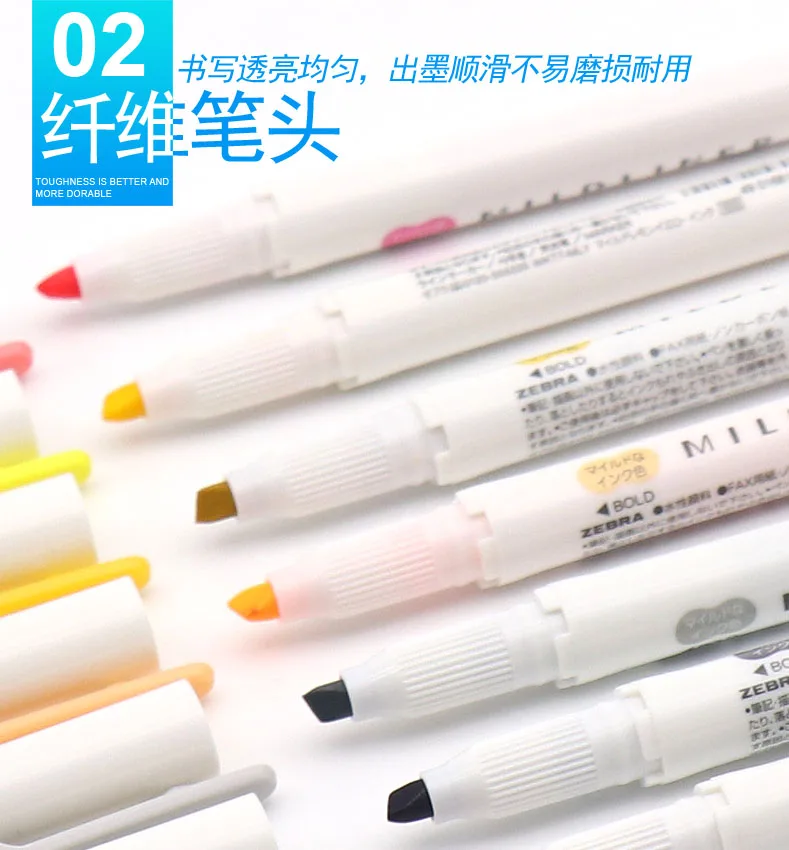 Япония ZebraWKT7 хайлайтер Mildliner серии двухглавый Mildliner marker10 цветов/Лот
