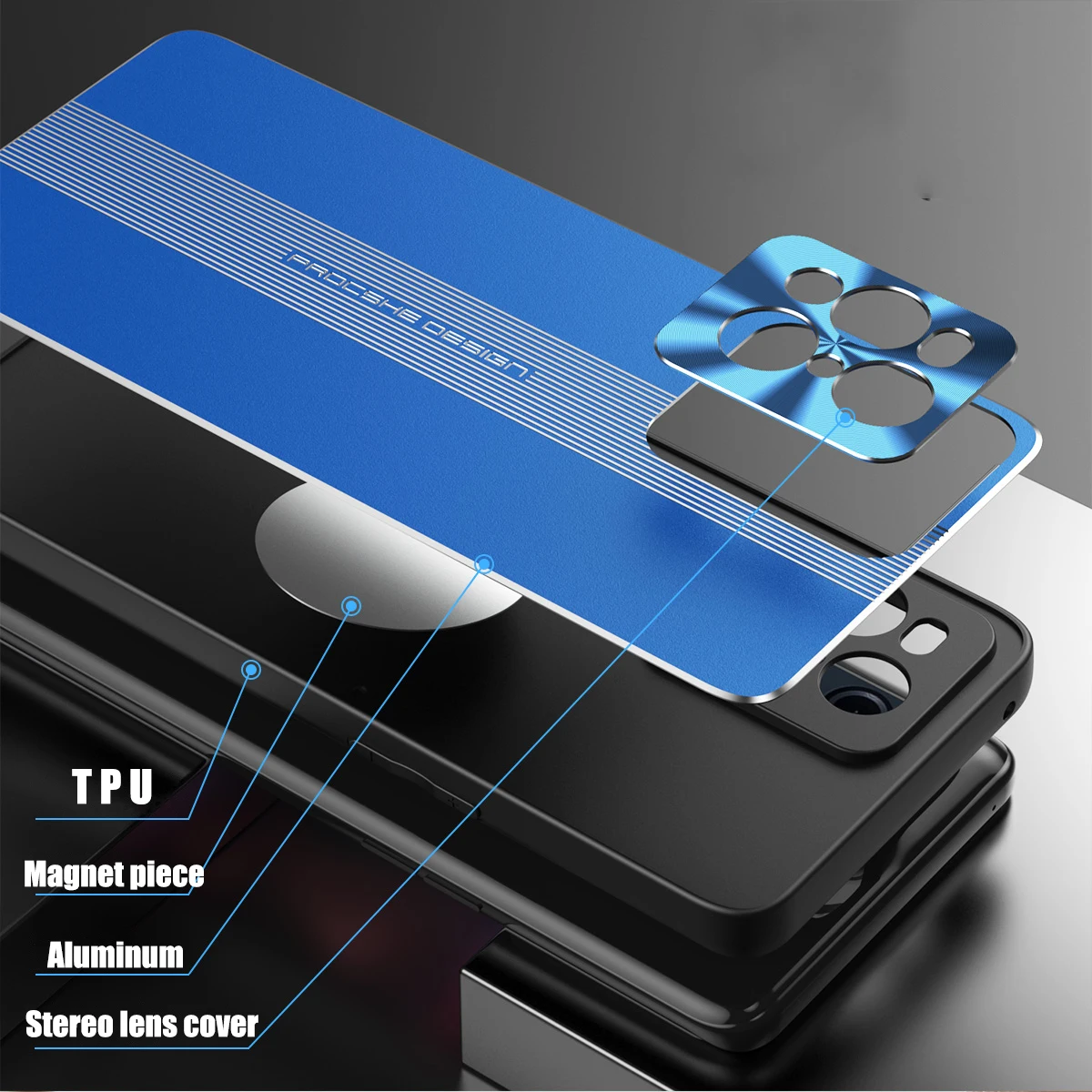 С защитой камеры для OPPO Find X3 Pro Чехол Металлическая задняя крышка противоударный