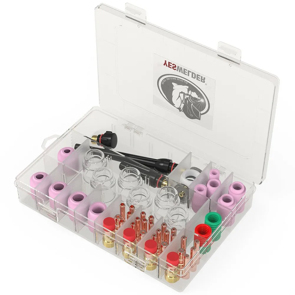 

71pcs TIG Welding Torch Stubby Gas Lens #12 Pyrex Glass Cup Kit For WP-17/18/26 Medium Back Cup For Tig Welding Torch