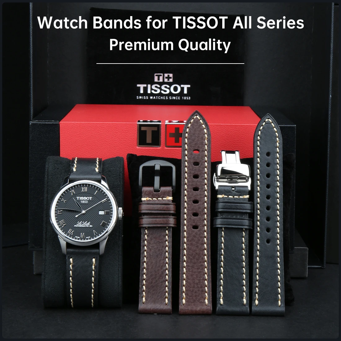 Ремешок для часов MAIKES из натуральной кожи браслет с застежкой-бабочкой мужчин и