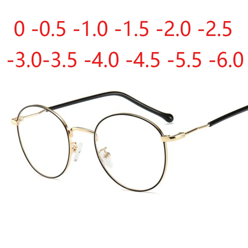 

Round Finished Myopia Glasses Women Men Cat Eye Nearsighted Eyewear Student Glasses with Diopters Minus -1.0 -1.5 -2.5