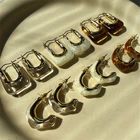 Женские Геометрические серьги-кольца AOMU, прозрачные разноцветные U-образные серьги-кольца в форме капли воды, для вечевечерние и путешествий, 2021