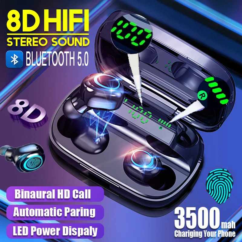Blueteeth 5 0 гарнитура Беспроводные спортивные наушники игровая зарядка-бокс Bluetooth
