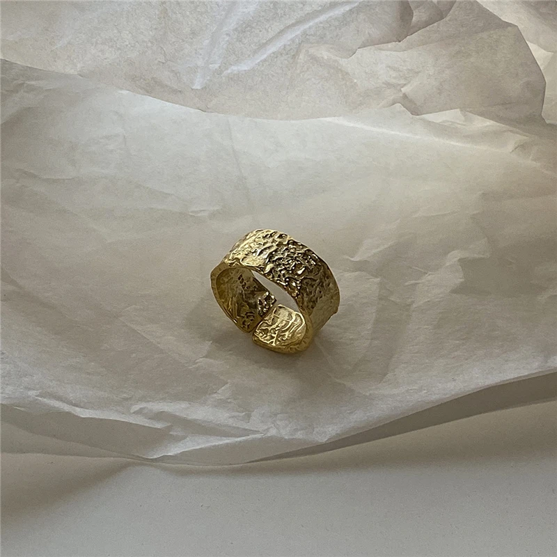 

Real Pure 925 Sterling Silver Rings For Women Irregular Natural Ring Hip Hop Band Finger Jewelry Gift