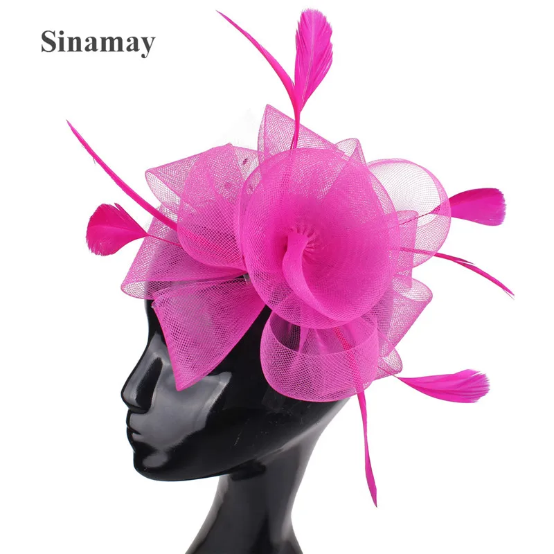 Женская заколка для волос Королевская Синяя из кринолина Свадебная и церковная