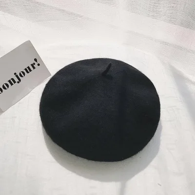 Berets Black Теплые, зимние, шерстяные кашемировые помпоны, шарф, розовый толстый с кроличьим меховым шаром, пашмины, большой палантин, Дамская шаль, акриловый шарф - Цвет: Berets Black