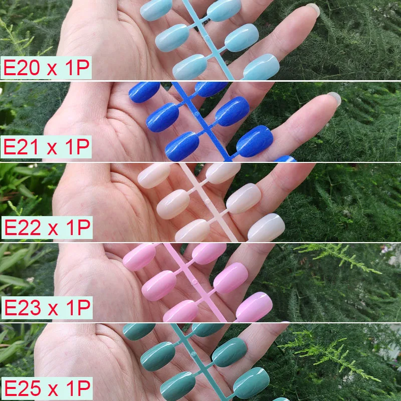 K-5PCs Mix Colors 18 смешанных цветов короткие круглые кончики для Ногтей Полное покрытие накладные кончики для Ногтей пресс на поддельные ногти яркие цвета - Цвет: K-5PCs Mix Colors