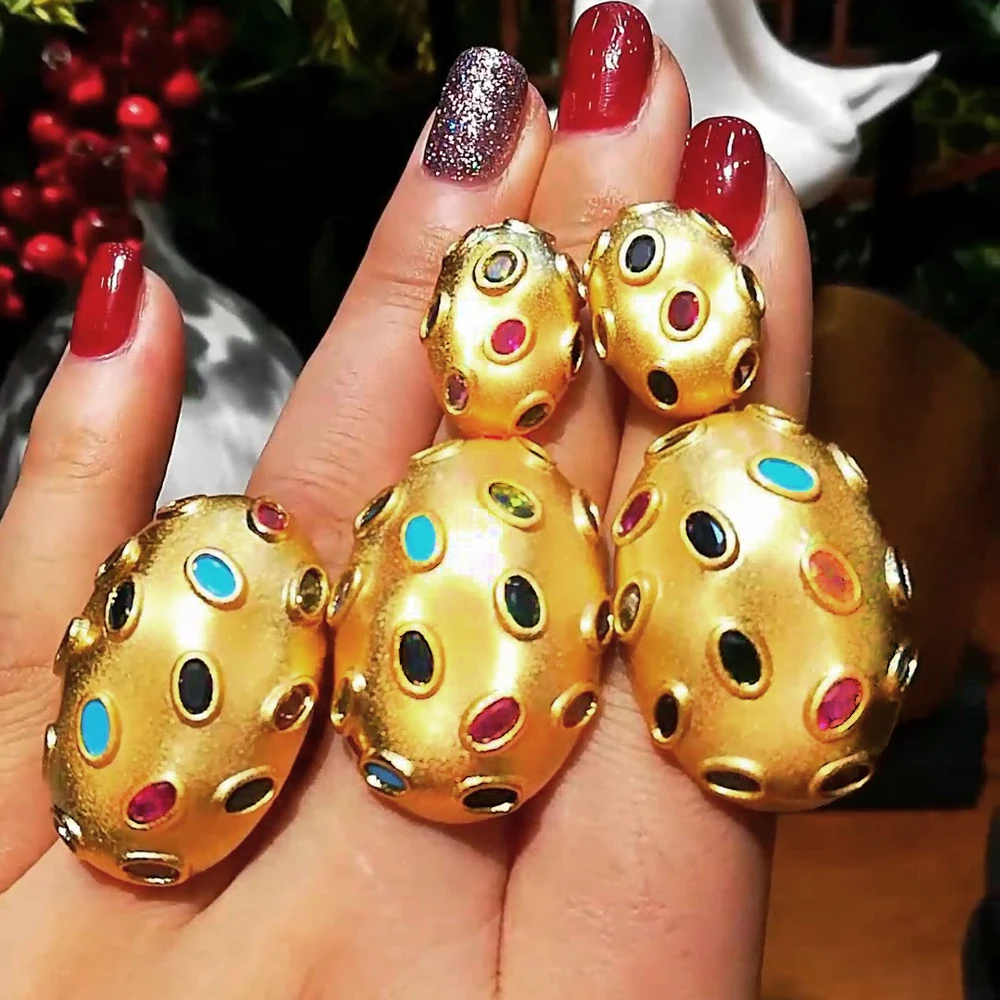 Missvikki новые роскошные Дубай заявление Ретро стиль покрыты золотом серьги