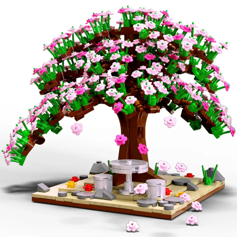 

City Creative Series Blooming Cherry Tree Bonsai Desktop Decoration MOC Model Building Blocks Bricks Toys Christmas Gifts