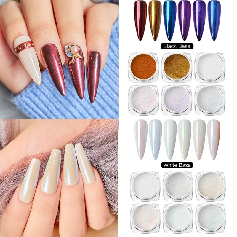 1 коробка перламутровый порошок для лазерных ногтей блестящая пыль
