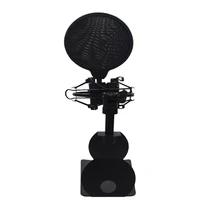 desk microphone holder with windshield shock mount l shaped microphone stand mount non slip mic bracket