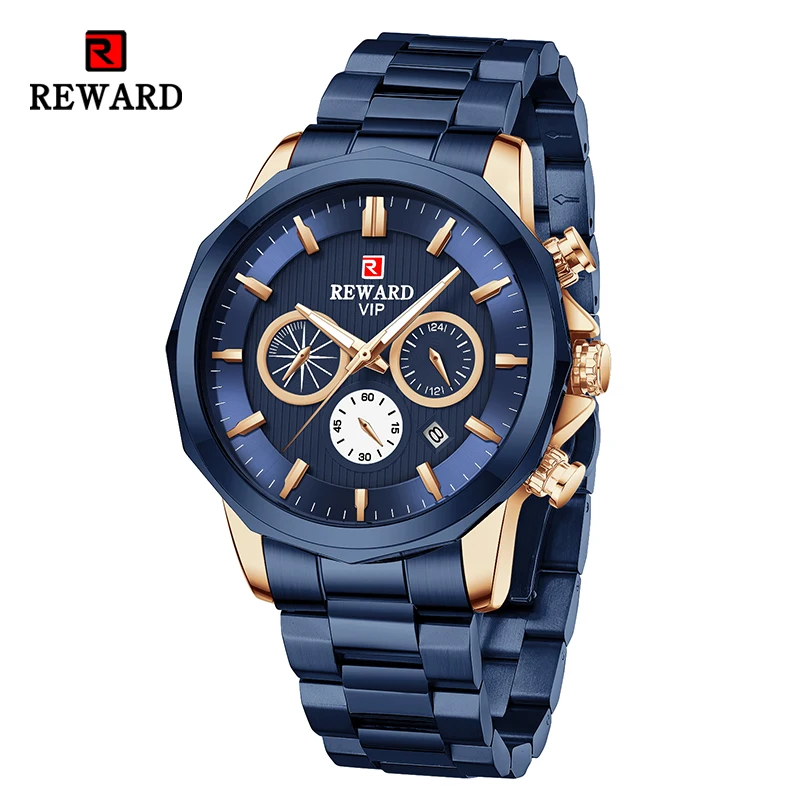 New REWARD Men's Quartz Watches Top Brand Luxury Chronograph Sport Wristwatch for Men Clock Date Wrist Watches Relogio Masculino