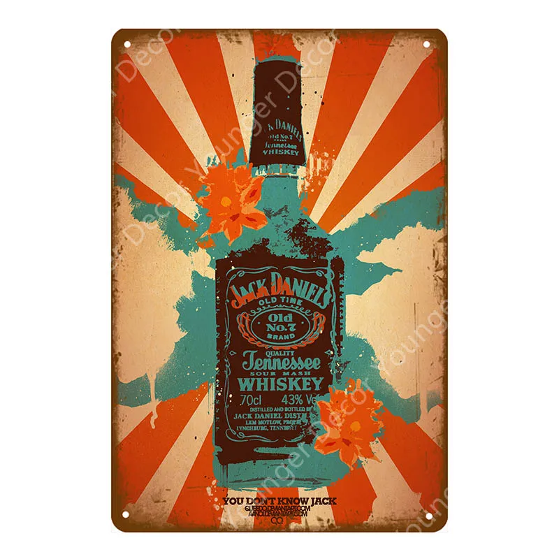 YD5031AI Jim Black Beer Jennessee виски винтажные металлические знаки Наклейка на стену для бара паба клуба человек пещера декоративные тарелки Олово плакат YI-067 - Цвет: YD5031AI