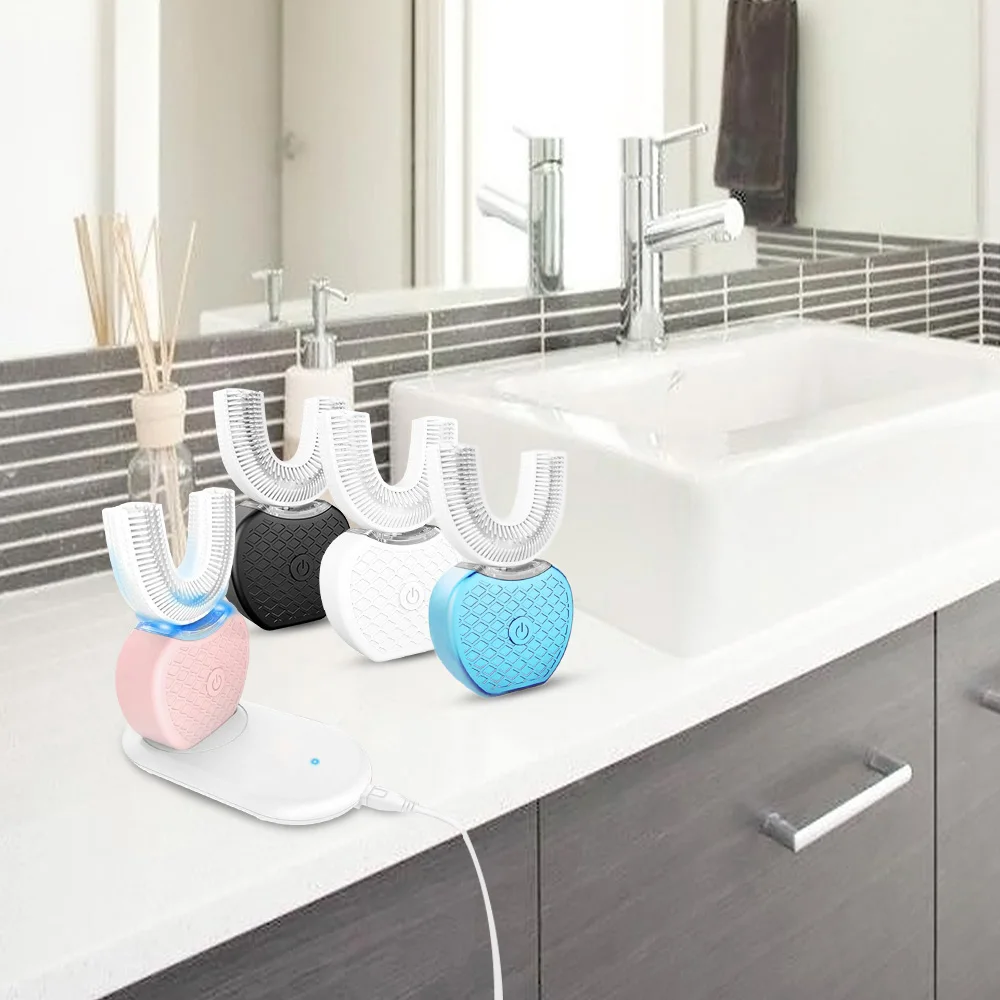 

360 Degree Automatic Sonic Electric Toothbrush Silicone Ultrasonic Electronic Tooth Brush USB Rechargeable 4 Mode Teeth Cleaner