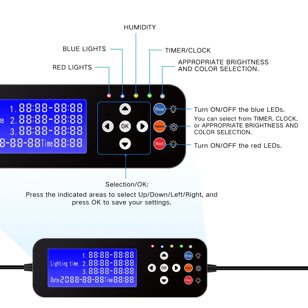Светодиодный светильник для выращивания растений анализатор почвы|Фитолампы| |