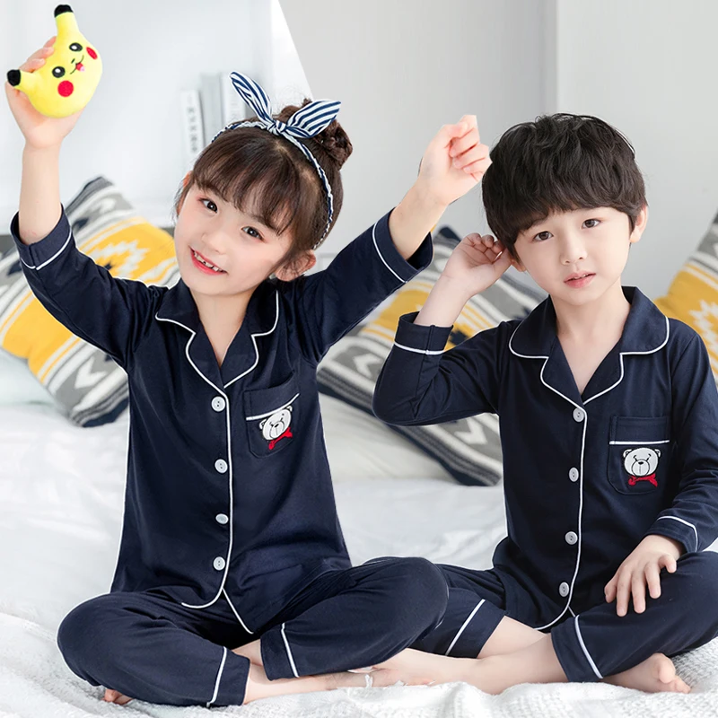 Одежда для сна больших мальчиков и девочек детские пижамы Детский хлопковый