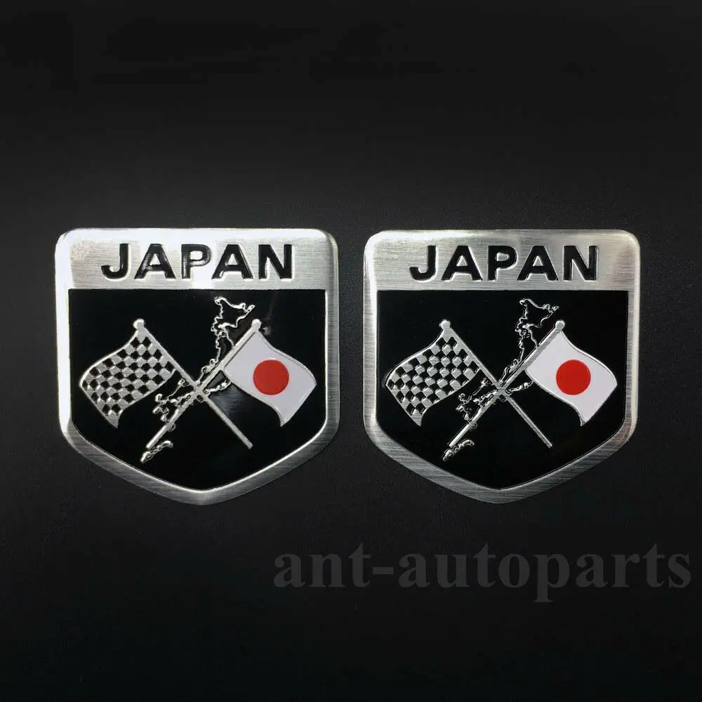 Фото 2 шт. алюминиевый японский флаг щит багажник автомобиля Эмблема JDM наклейка |