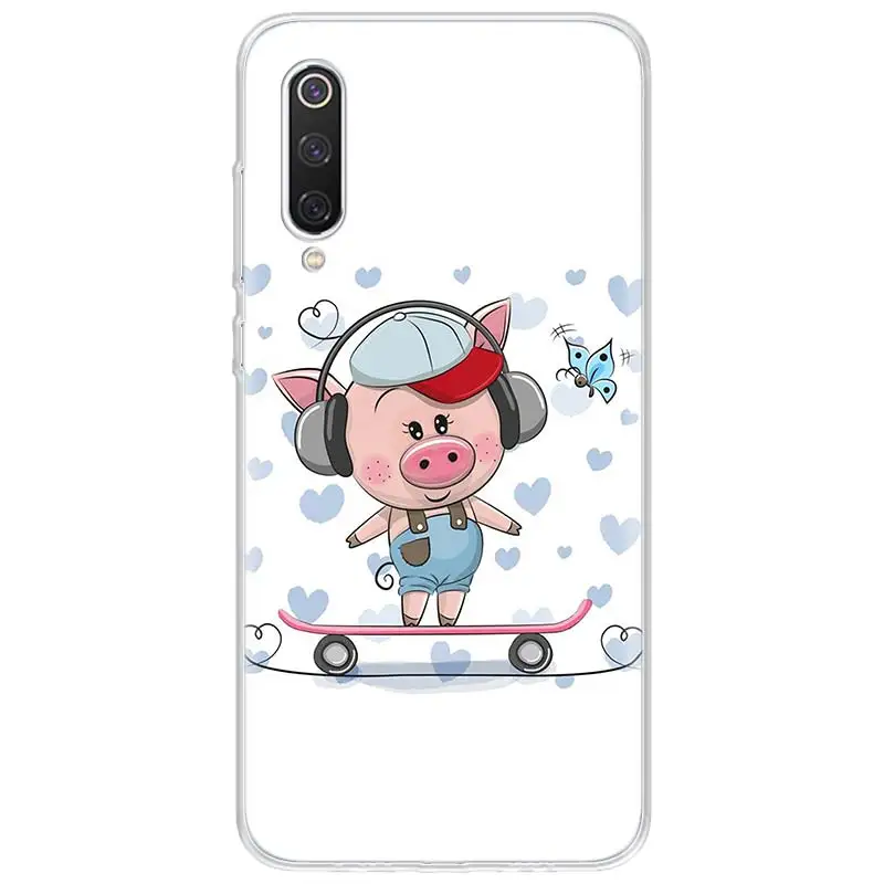 

Cute Pink Pig Cartoon Phone Case for Xiaomi Redmi Note 9s 8T 8 7 5 8A 8 7A 7 6A 10 K30 S2 Pro MI 10 8 9 Lite CC9 F1 Coque Cover