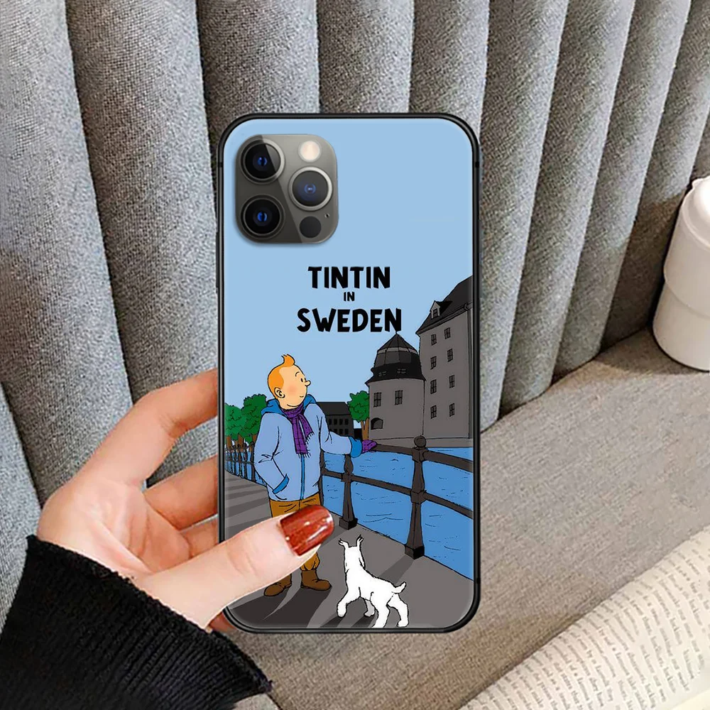 

Cartoon Adventures of Tintins Phone Case cover For iphone 5 5S 6 6S PLUS 7 8 11 12 mini X XR XS PRO SE 2020 MAX black back