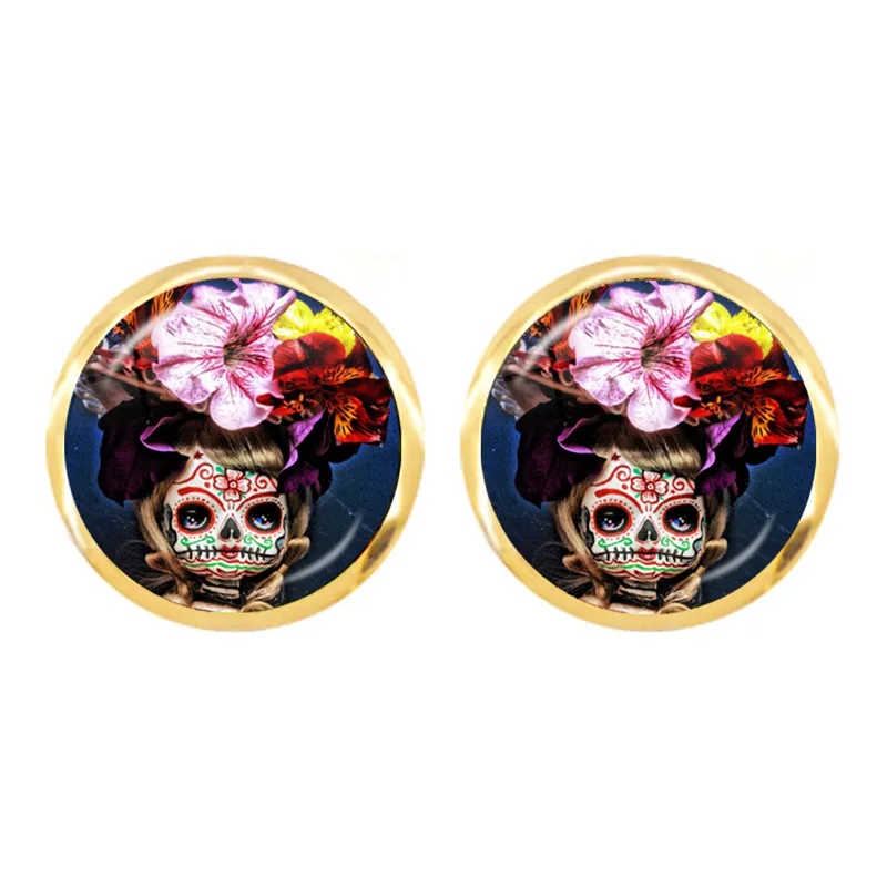 Kali Betty Boop Deadey серьги гвоздики для женщин в этническом стиле Череп готическом с