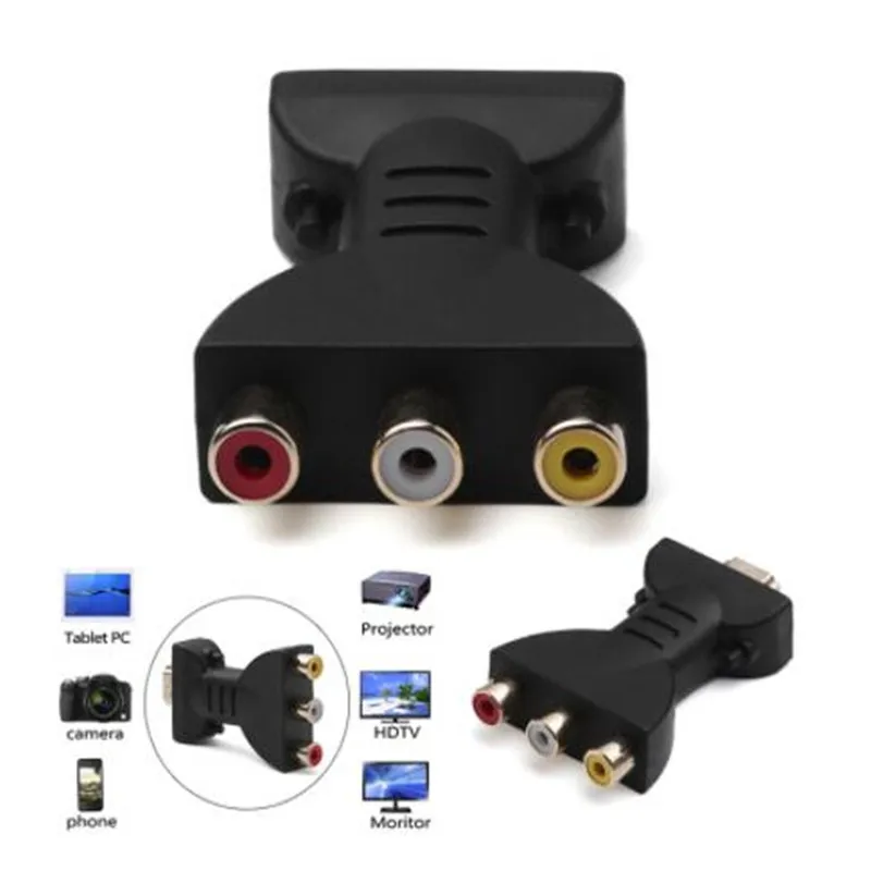 Цифровой сигнал AV 1080p HDMI к VGA адаптер штекер 3 RCA аудио видео кабель RGB разница в