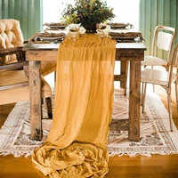 table decor runner cotton gauze rustic table design table runner yellow dining table runners 62 x400cm