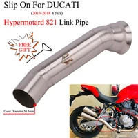motorcycle exhaust escape modified connection middle link pipe 51mm slip on for ducati hypermotard 821 2013 2018 hyperstrada