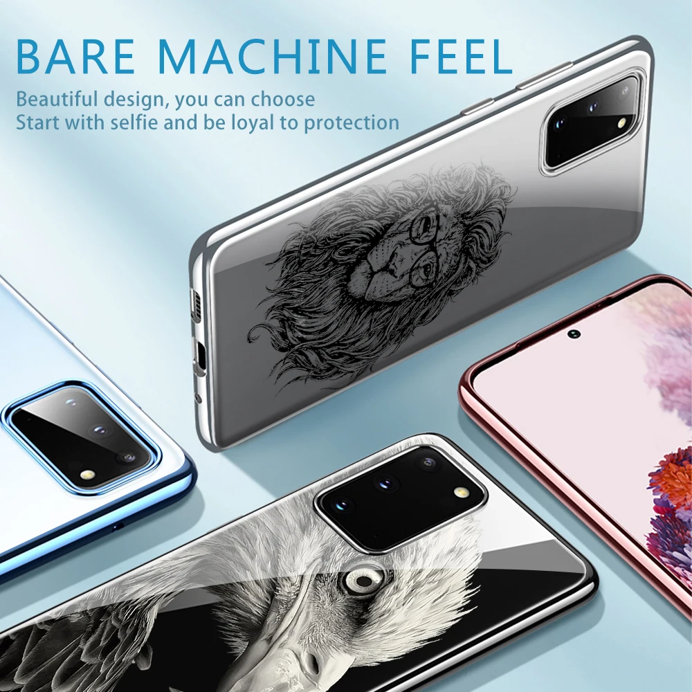 

Lion Owl Cat Case for Samsung S21 S10 S9 S8 S20 Plus Ultra S10E A51 A50 A71 A70 A20E A21S A01 NOTE 20 10 9 8 Plus Soft TPU Funda