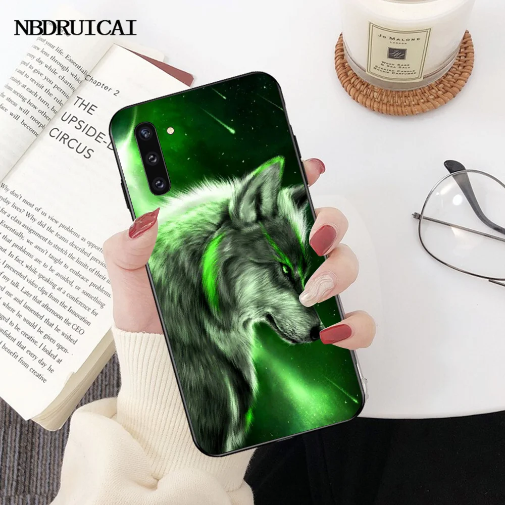 NBDRUICAI красочный волк искусство горячий черный мягкий чехол для телефона Samsung Note 3 4