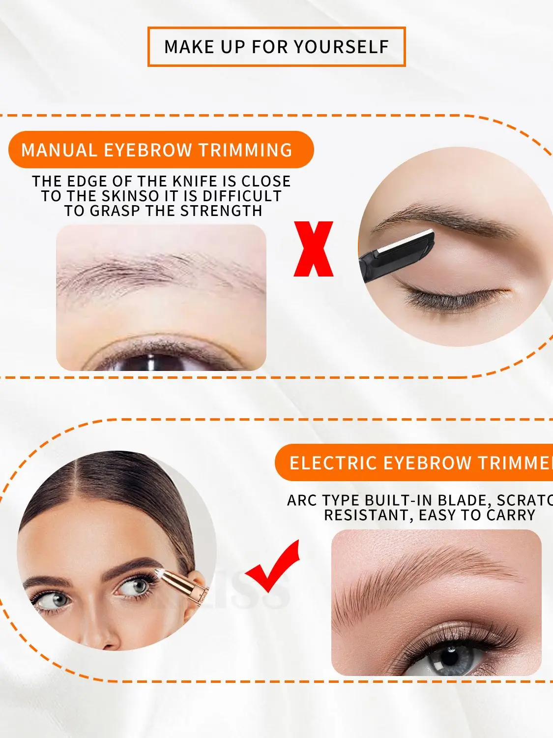 

Painless Portable Hair Remover for Women Eyeblow Shaver USB Rechargeable Facial Hair Remover Machine for Eye Blow lip Ear Hair