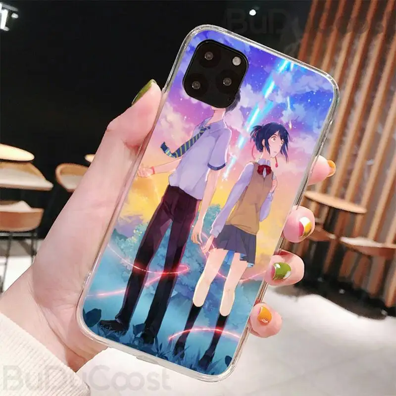 

Kiminonawa Your Name Japanese anime black Phone Case Hull For iphone 5C 5 6 6s plus 7 8 SE 7 8 plus X XR XS MAX 11 Pro Max