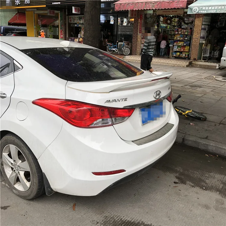 Спойлер для Hyundai Elantra 2012 2014 спойлер из абс пластика со светодиодсветильник кой