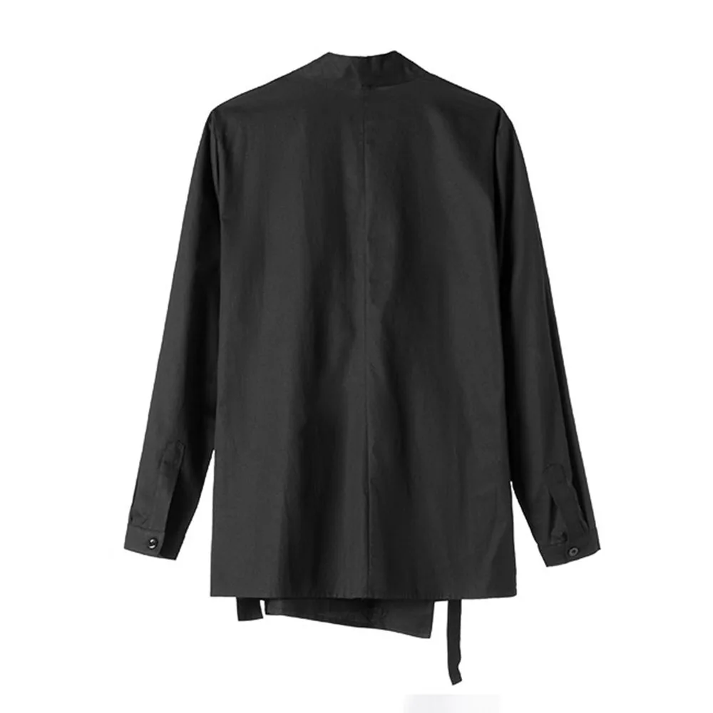 Новинка 2020 Харадзюку черное пальто Женская Готическая мода на шнуровке