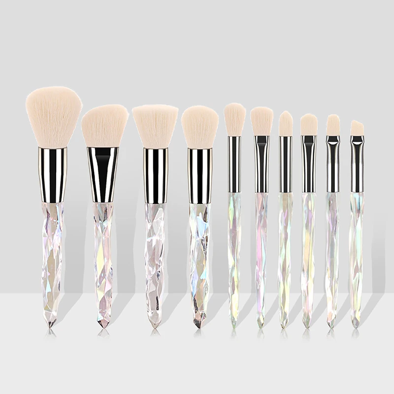 10Pcs Diamond Crystal Foundation Eyeshadow Eyebrow Cosmetic Makeup Brushes | Красота и здоровье