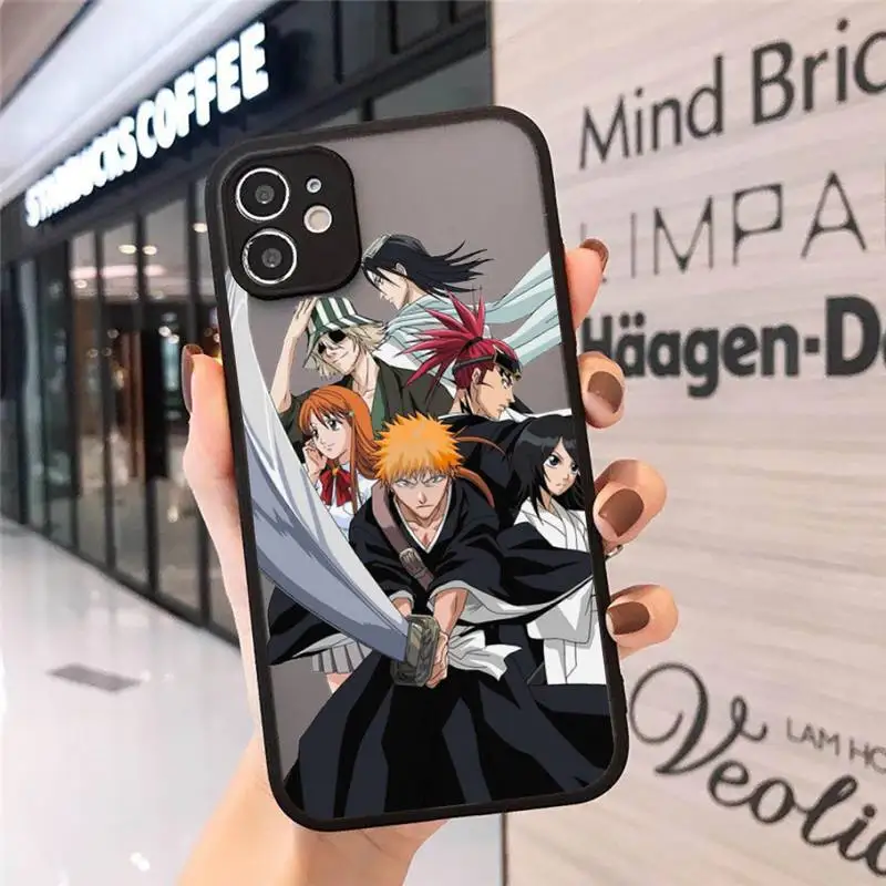 

Japanese anime Bleach Phone Case Matte Transparent for iPhone 7 8 11 12 s mini pro X XS XR MAX Plus cover funda