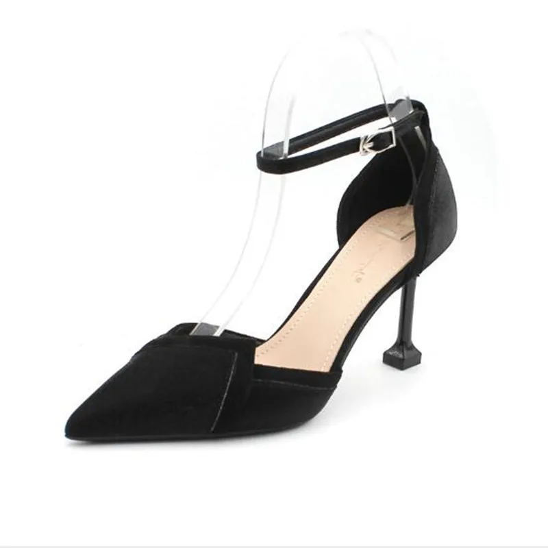 

New High Heels Buckle Pointed Toe Women Shoes Sandals Thin Heel 6CM 8CM Hollow Out Women Pumps